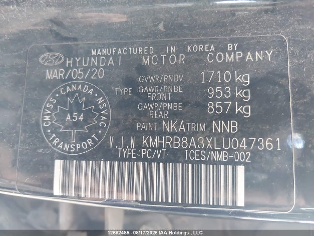 Продажа на аукционе авто 2020 Hyundai Venue Essential Auto Ivt, vin: KMHRB8A3XLU047361, номер лота: 12682485