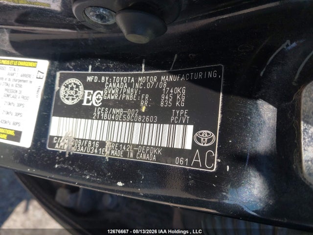 Aukcja sprzedaży 2009 Toyota Corolla Ce, vin: 2T1BU40E59C082603, numer aukcji: 12676667