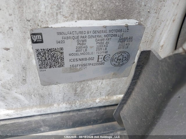 Продажа на аукционе авто 2023 Chevrolet Bolt Euv Lt, vin: 1G1FY6S07P4155580, номер лота: 12682605