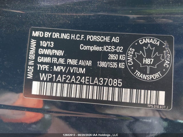 Porsche Cayenne 2014 WP1AF2A24ELA37085 Image 9