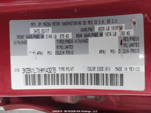Mazda 3 TOURING 2017 3MZBN1L7XHM143276 Image 19