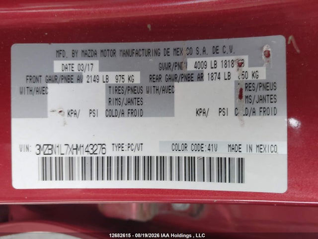 Mazda 3 TOURING 2017 3MZBN1L7XHM143276 Image 9