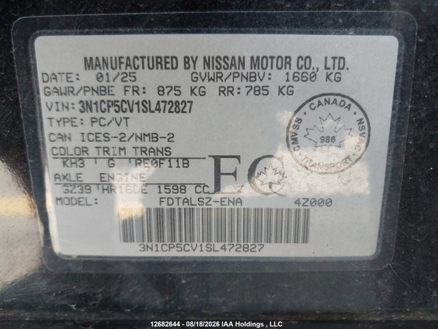 Nissan Kicks Play Sv 2025 3N1CP5CV1SL472827 Image 18