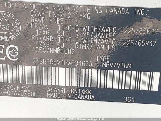 Toyota RAV4 LE 2017 2T3BFREV1HW631623 Image 9