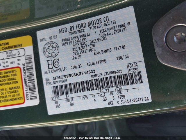 Ford Bronco Sport Big Bend 2024 3FMCR9B68RRF14633 Image 9