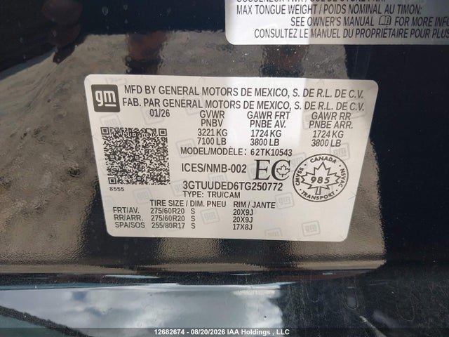 GMC SIERRA 1500 2026 3GTUUDED6TG250772 Image 9