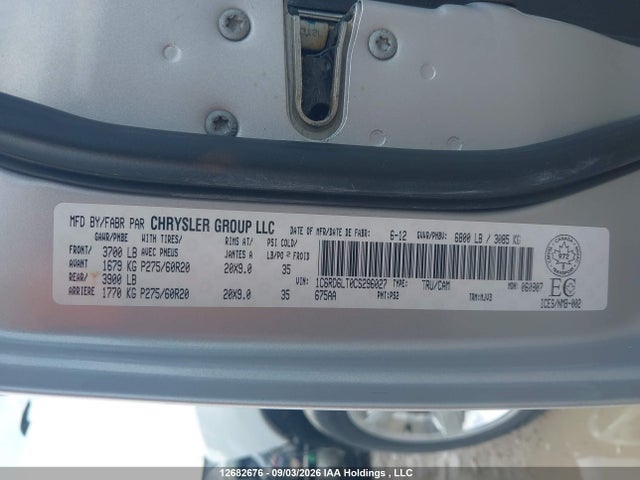 Продаж на аукціоні авто 2012 Dodge Ram 1500 Slt, vin: 1C6RD6LT0CS296027, номер лоту: 12682676