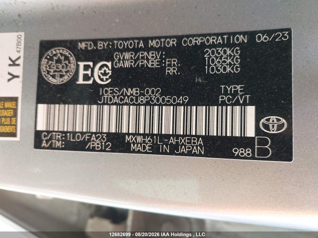 JTDACACU8P3005049 Toyota Prius Prime Se/xse/xse Premium