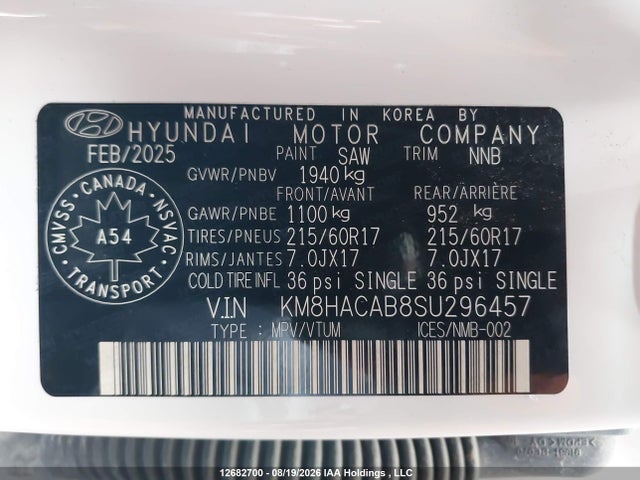 Hyundai Kona Se 2025 KM8HACAB8SU296457 Image 9