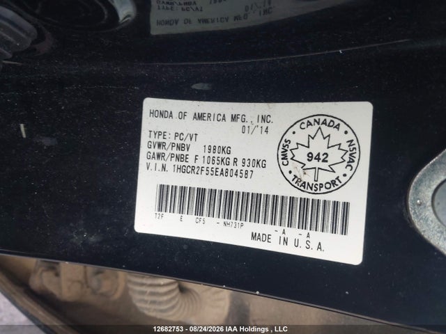 1HGCR2F55EA804587 Honda Accord Sport