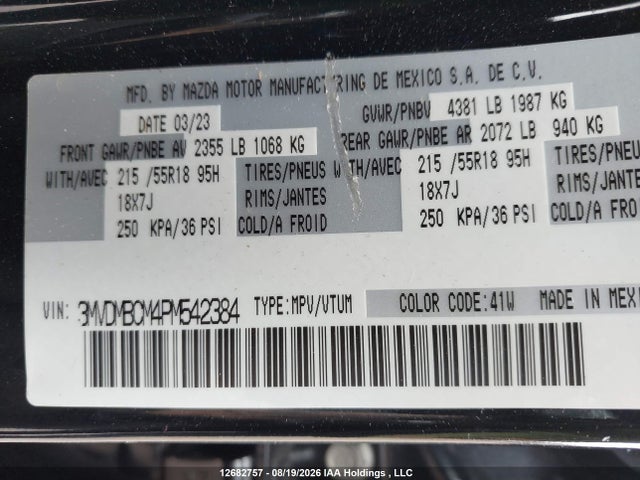 3MVDMBCM4PM542384 Mazda Cx-30 Gs