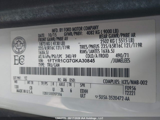 Ford Transit-250 2016 1FTYR1CG7GKA30845 Image 9
