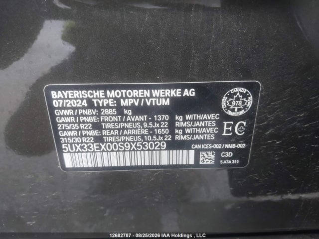 Продажа на аукционе авто 2025 Bmw X6 Xdrive40i, vin: 5UX33EX00S9X53029, номер лота: 12682787