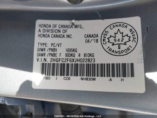 Honda Civic Lx 2018 2HGFC2F6XJH022823 Image 18