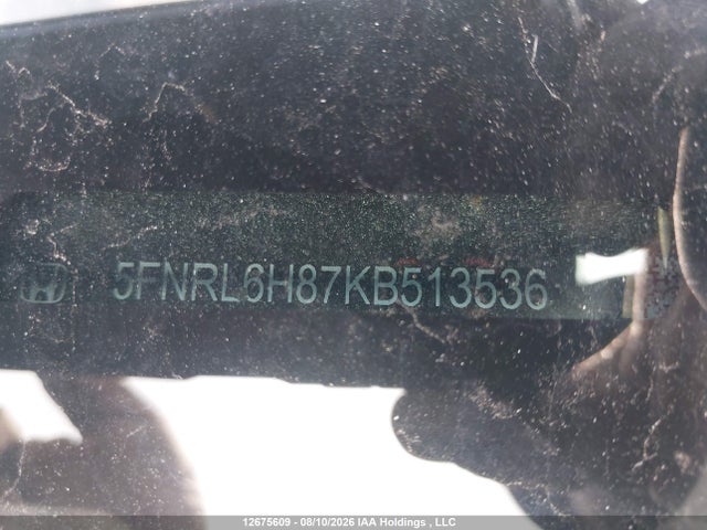 5FNRL6H87KB513536 Honda Odyssey Touring