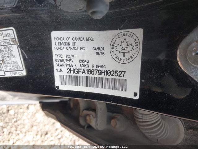 Продажа на аукционе авто 2009 Honda Civic Sport, vin: 2HGFA16679H102527, номер лота: 12676861