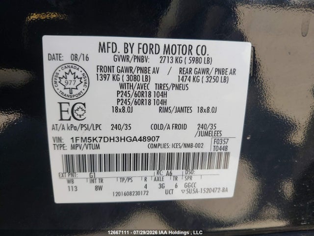 Ford EXPLORER XLT 2017 1FM5K7DH3HGA48907 Image 20