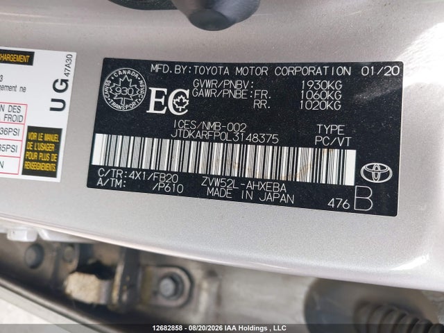 Toyota PRIUS PRIME 2020 JTDKARFP0L3148375 Image 18