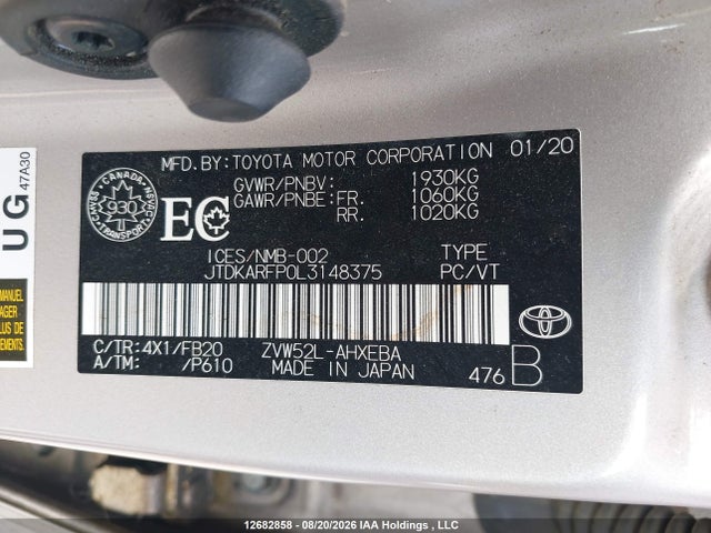 Toyota PRIUS PRIME 2020 JTDKARFP0L3148375 Image 9