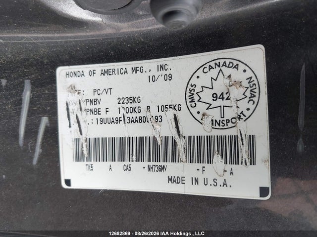 Продаж на аукціоні авто 2010 Acura Tl, vin: 19UUA9F23AA800493, номер лоту: 12682869