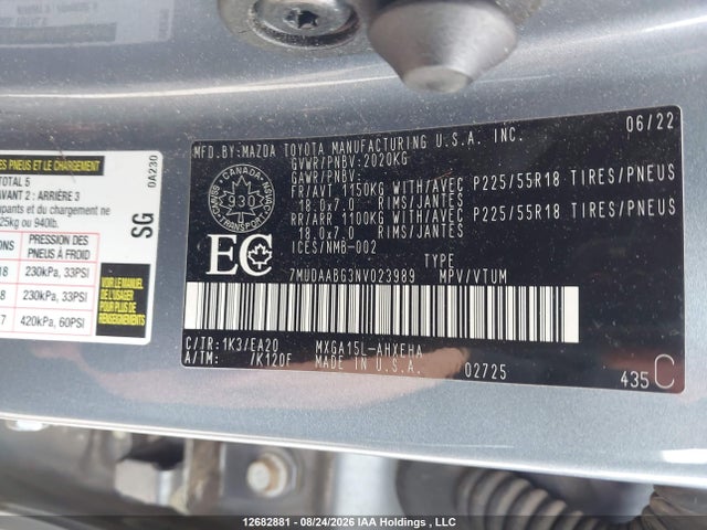 7MUDAABG3NV023989 Toyota Corolla Cross Xle