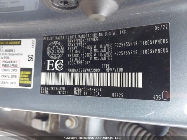 7MUDAABG3NV023989 Toyota Corolla Cross Xle