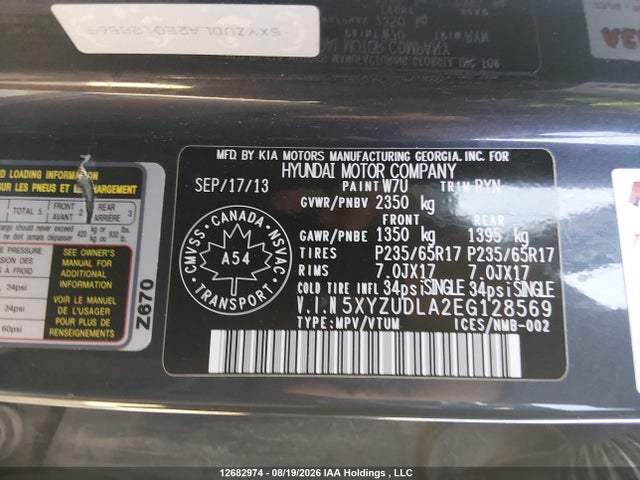 Продаж на аукціоні авто 2014 Hyundai Santa Fe Sport, vin: 5XYZUDLA2EG128569, номер лоту: 12682974