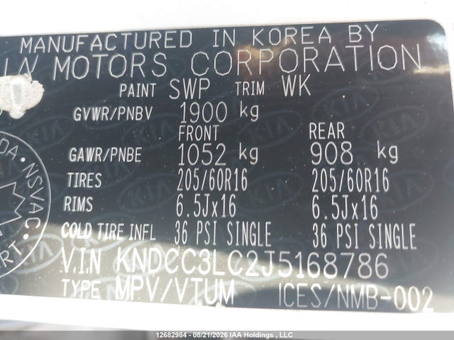Продажа на аукционе авто 2018 Kia Niro Ex/graphite, vin: KNDCC3LC2J5168786, номер лота: 12682984