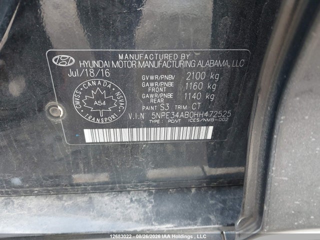 5NPE34AB0HH472525 Hyundai Sonata 2.0t Sport Ultimate
