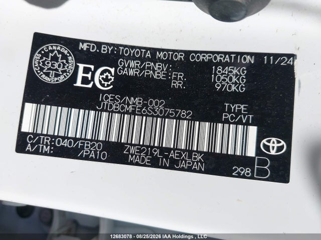 Toyota Corolla Hybrid Le 2025 JTDBCMFE6S3075782 Image 18