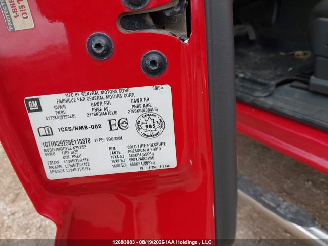 12683083 :رقم المزاد ، 1GTHK29256E115878 vin ، 2006 Gmc Sierra 2500hd Sl/sle مزاد بيع