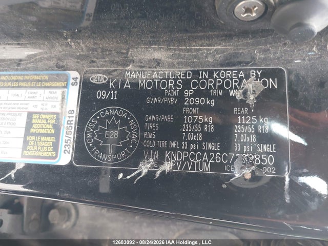 Продажа на аукционе авто 2012 Kia Sportage, vin: KNDPCCA26C7232850, номер лота: 12683092