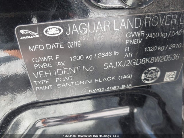 Продажа на аукционе авто 2019 Jaguar Xj Xjl Portfolio, vin: SAJXJ2GD8K8W20536, номер лота: 12683138
