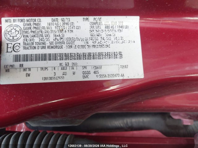 12683139 :رقم المزاد ، 1FADP3K29DL287264 vin ، 2013 Ford Focus Se مزاد بيع
