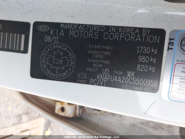 Продаж на аукціоні авто 2012 Kia Forte 2.0l Ex, vin: KNAFU4A20C5500959, номер лоту: 12683145