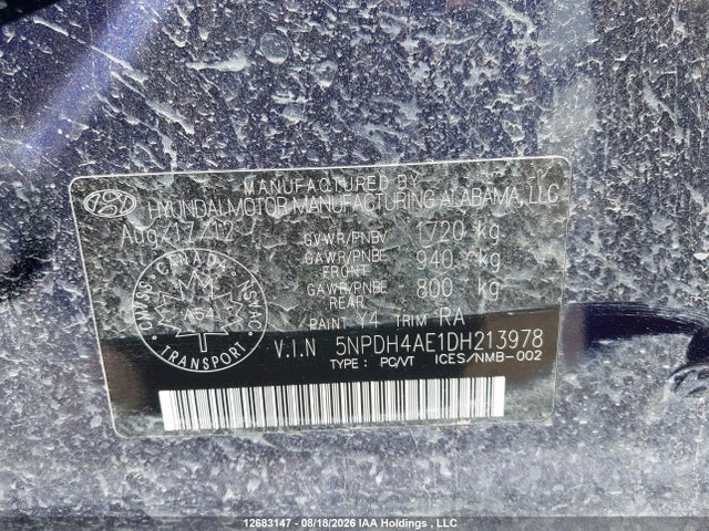 Продажа на аукционе авто 2013 Hyundai Elantra Gls/limited, vin: 5NPDH4AE1DH213978, номер лота: 12683147