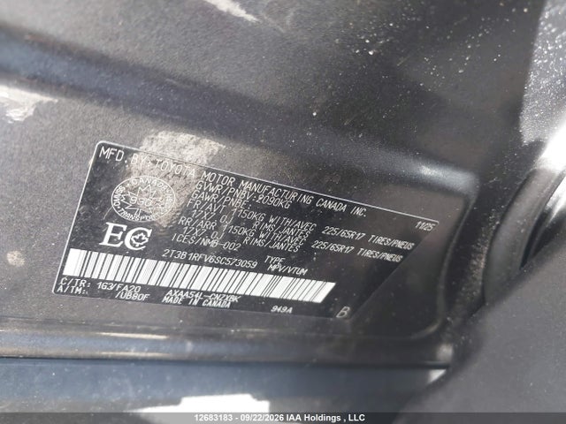 Aukcja sprzedaży 2025 Toyota Rav4, vin: 2T3B1RFV6SC573059, numer aukcji: 12683183