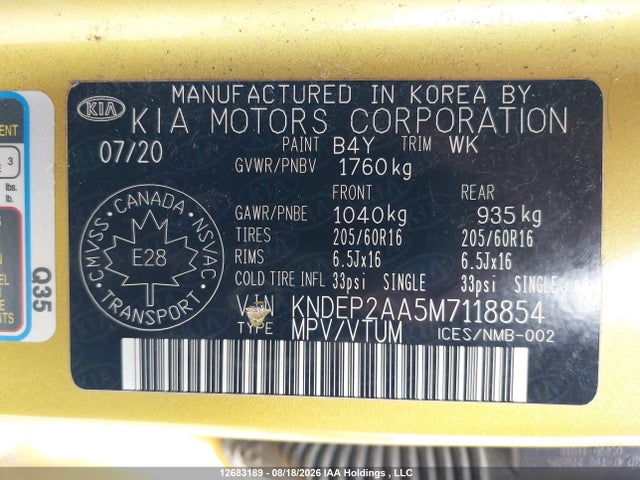KIA Seltos Lx 2021 KNDEP2AA5M7118854 Image 19