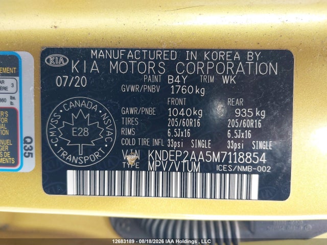KIA Seltos Lx 2021 KNDEP2AA5M7118854 Image 9