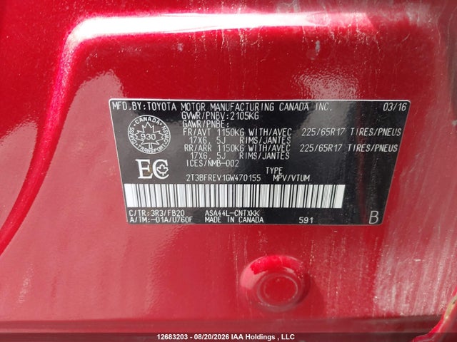 Toyota RAV4 LE 2016 2T3BFREV1GW470155 Image 18
