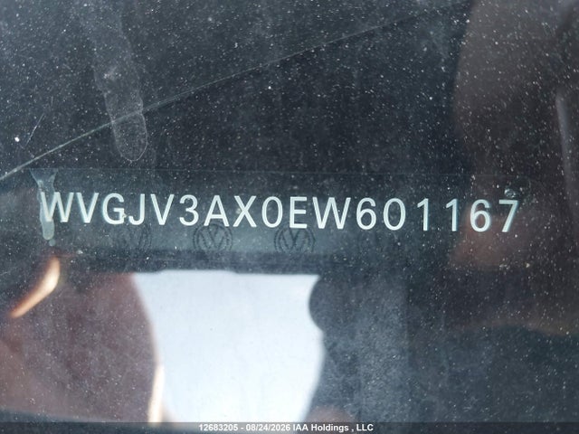 12683205 :رقم المزاد ، WVGJV3AX0EW601167 vin ، 2014 Volkswagen Tiguan S/se/sel/r-line مزاد بيع