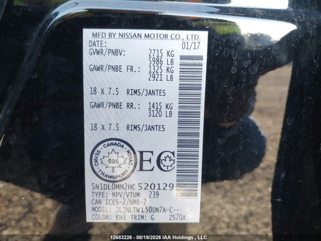 Infiniti QX60 2017 5N1DL0MM2HC520129 Image 9