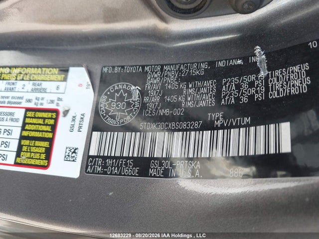 Продаж на аукціоні авто 2011 Toyota Sienna Se 8 Passenger, vin: 5TDXK3DCXBS083287, номер лоту: 12683229