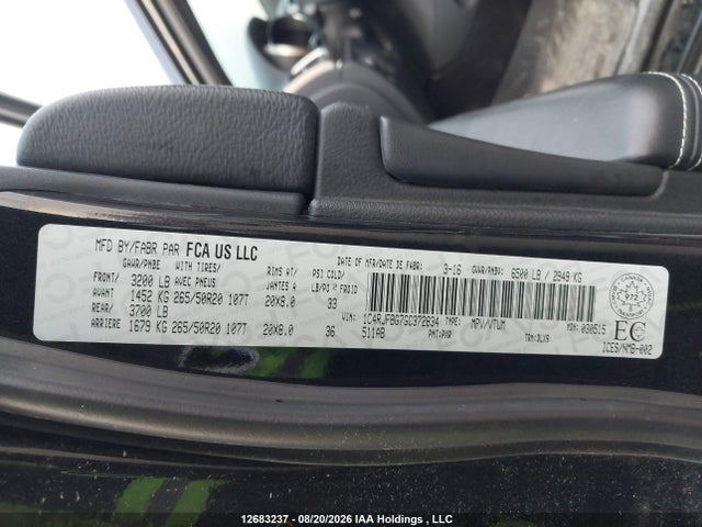 1C4RJFBG7GC372834 Jeep Grand Cherokee Limited
