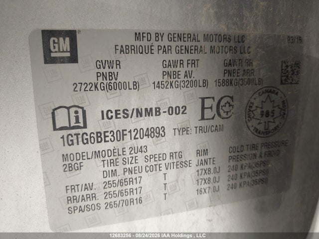 GMC CANYON SLE 2015 1GTG6BE30F1204893 Image 19