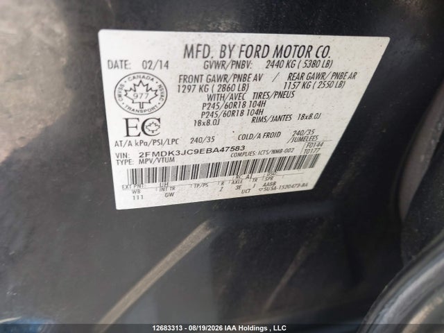 2FMDK3JC9EBA47583 Ford EDGE SEL