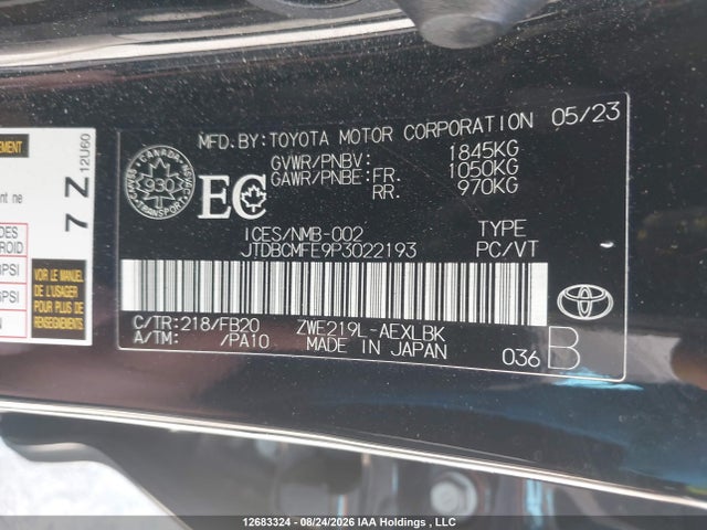 Aukcja sprzedaży 2023 Toyota Corolla Le/se/xle, vin: JTDBCMFE9P3022193, numer aukcji: 12683324