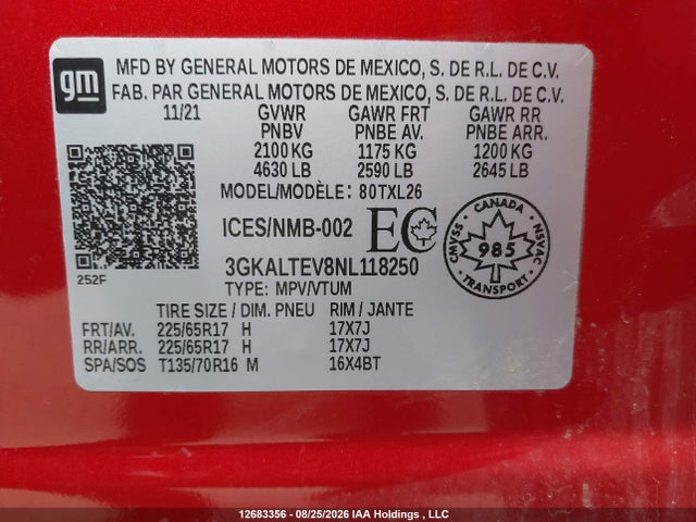 GMC Terrain Sle 2022 3GKALTEV8NL118250 Image 19