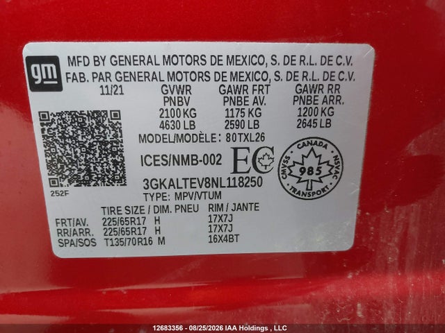 GMC Terrain Sle 2022 3GKALTEV8NL118250 Image 9