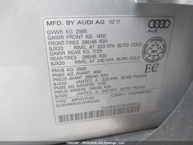 Audi Q7 Technik S-line 2017 WA1WAAF70HD046122 Image 9